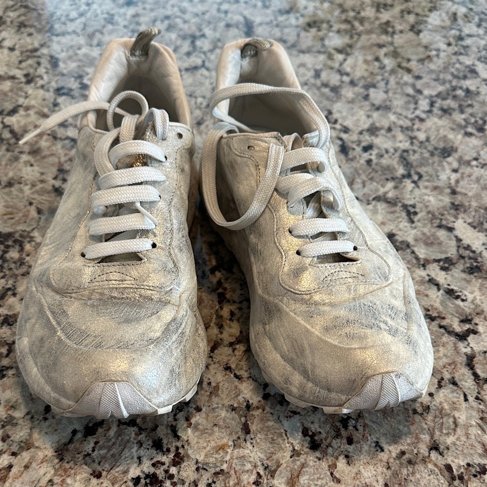 Metallic Silver Sneakers